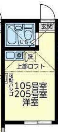 カーザ ビアンカ(ワンルーム/2階)の間取り写真