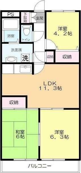 アスティーロイヤル(3LDK/3階)の間取り写真