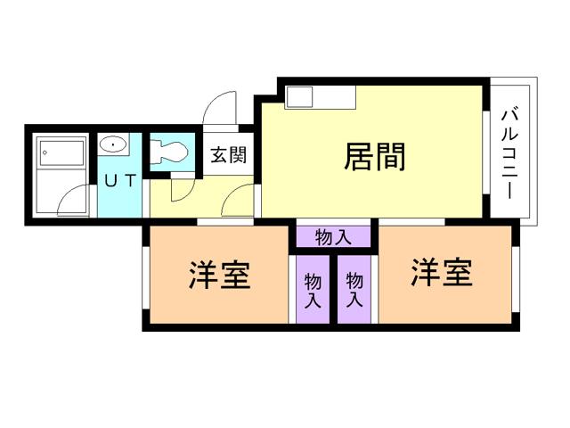 マンションNEWダックス(2LDK/2階)の間取り写真