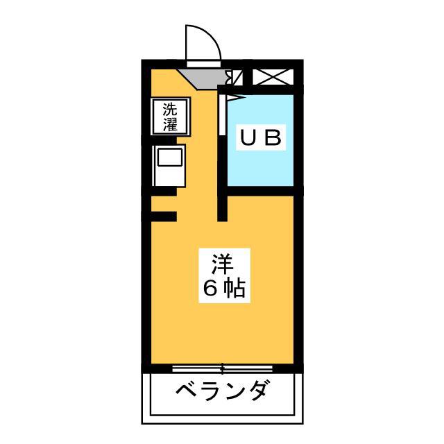 キャッスル横溝(ワンルーム/2階)の間取り写真