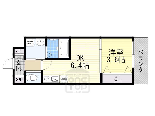 K´S SQUARE ESAKA(1DK/2階)の間取り写真