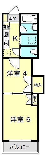 レジデンスカープ甲府(2K/3階)の間取り写真