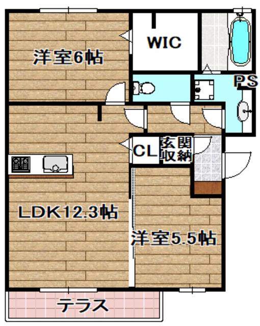 グレイス総持寺(2LDK/1階)の間取り写真