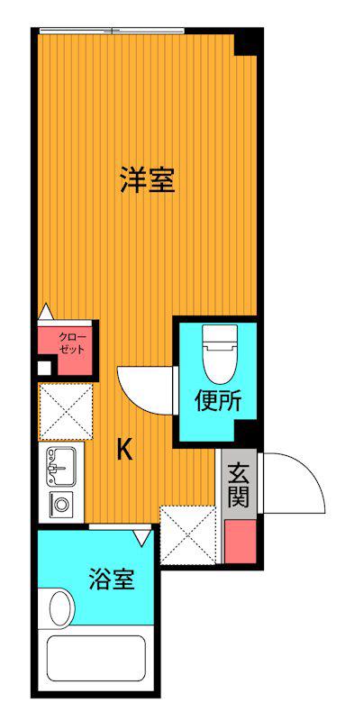 クリエ・U(ワンルーム/2階)の間取り写真