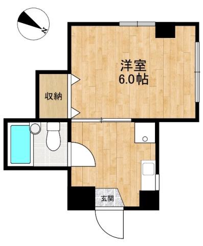 ローズハウス(1K/2階)の間取り写真