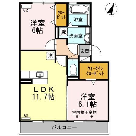 A-ROOM(2LDK/2階)の間取り写真