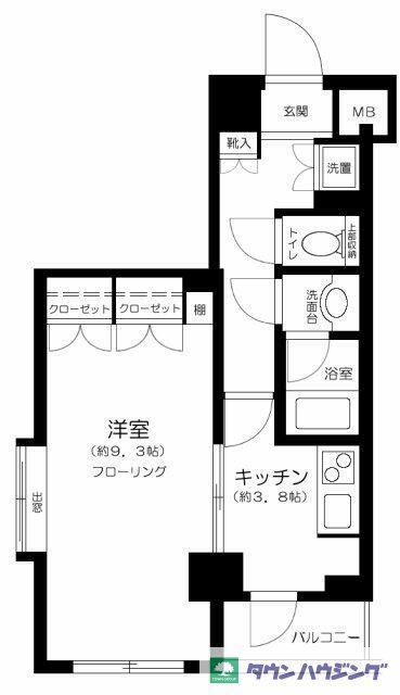 パレステュディオ新宿パークサイド(1K/7階)の間取り写真