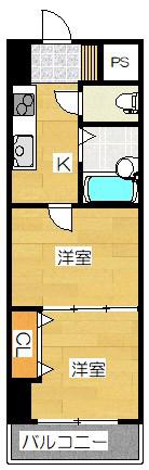 NO40 PROJECT2100博多駅前(2K/8階)の間取り写真