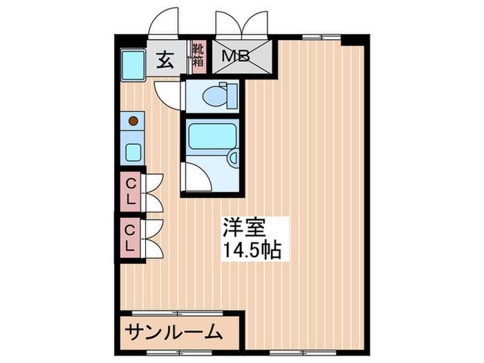 ファインハイム(ワンルーム/4階)の間取り写真