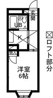 滝野ハイツ(1K/2階)の間取り写真