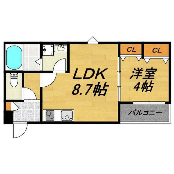 LECOCON四日市I(1LDK/1階)の間取り写真