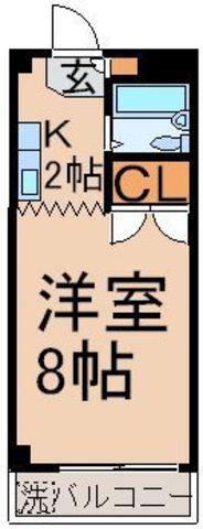 ハイツ榎本(1K/1階)の間取り写真