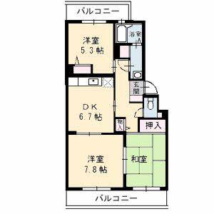 リベルテK.K(3DK/3階)の間取り写真