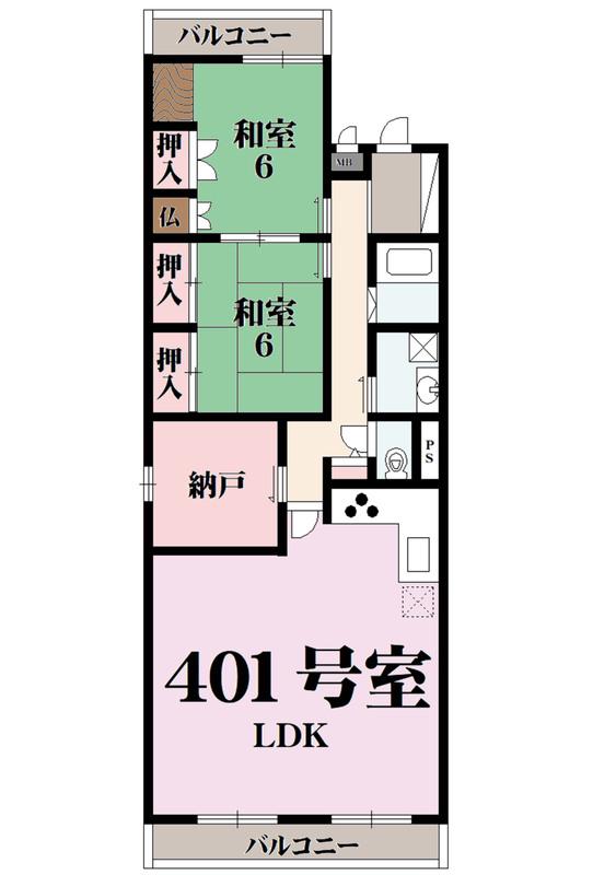 ORIENTCITY池田(2SLDK/4階)の間取り写真