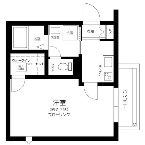 FCOMFORT平和台(1K/1階)の間取り写真