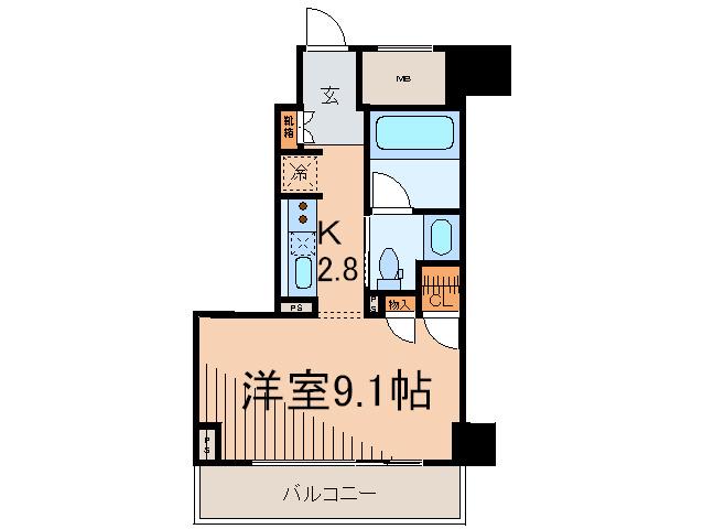 MFPRコート目黒南(1K/5階)の間取り写真