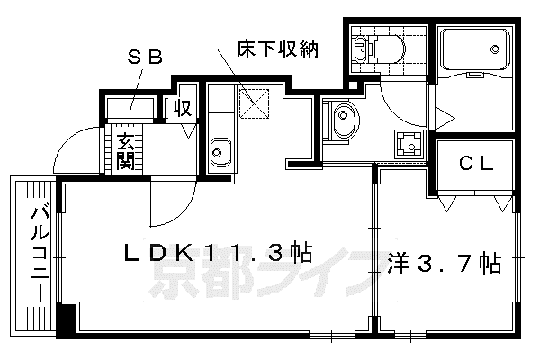 プラスドサンテ・トロワ(1LDK/1階)の間取り写真