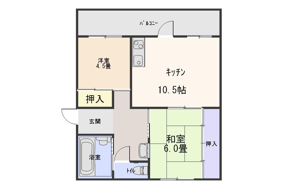春日ハイツ(2LDK/3階)の間取り写真