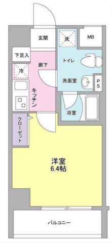 メインステージ白金高輪駅前(1K/7階)の間取り写真