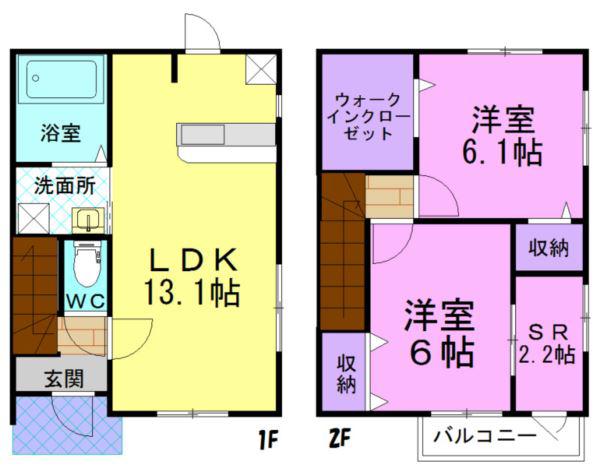 BRISE(2SLDK/1階)の間取り写真