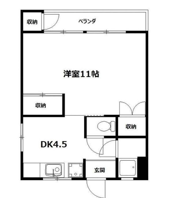 あかつきマンション(1DK/3階)の間取り写真