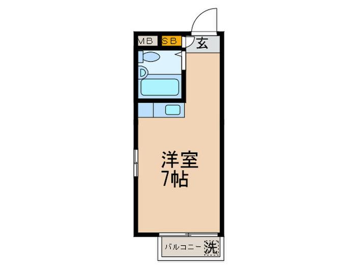 チェスナッツ大森(ワンルーム/1階)の間取り写真