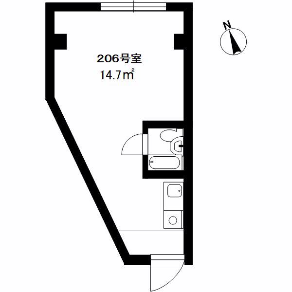 シティメイト芦屋(ワンルーム/2階)の間取り写真