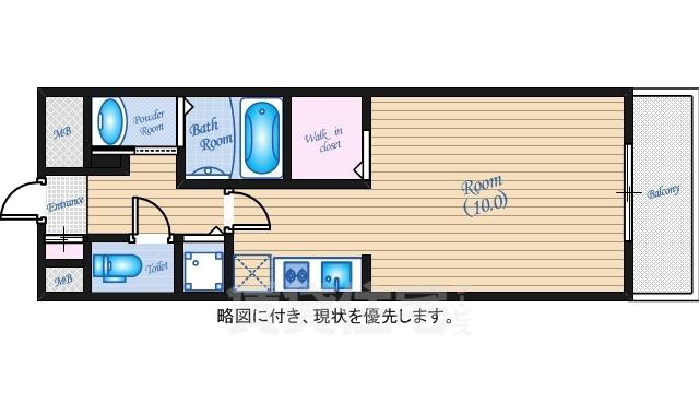 グラビスコート国泰寺(ワンルーム/8階)の間取り写真