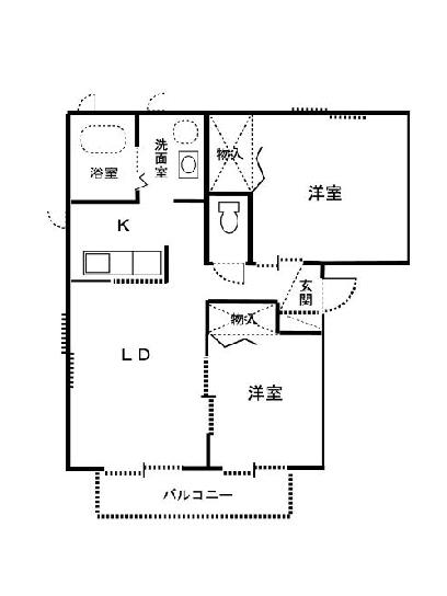 シャルムコート(2LDK/2階)の間取り写真