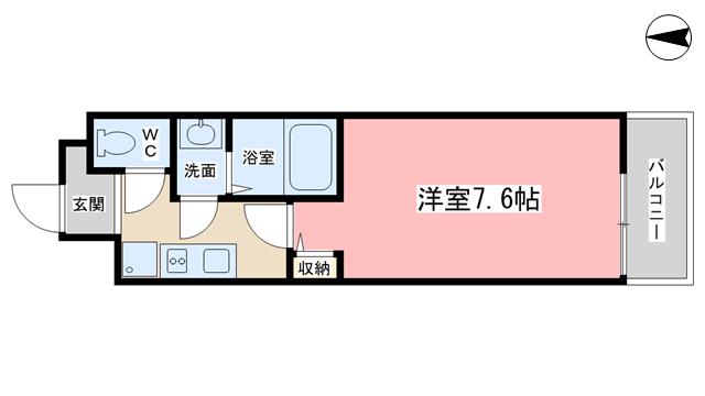 HUMMING.BIRD御陵(1K/1階)の間取り写真