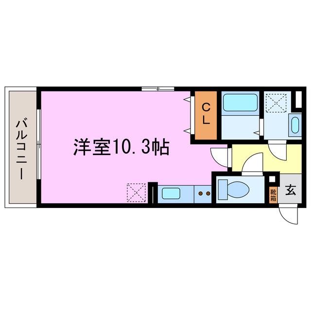 ピュアリス(ワンルーム/1階)の間取り写真