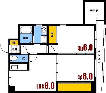 シャトレアンジェIII(2DK/1階)の間取り写真