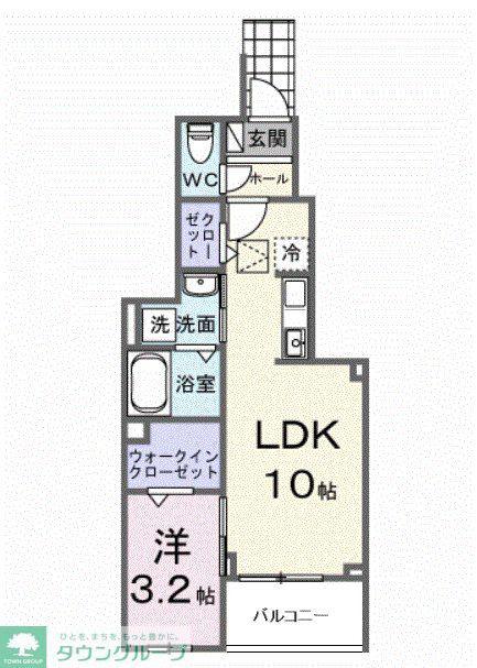 ヒカルサ狭山広瀬台サウス(1LDK/1階)の間取り写真