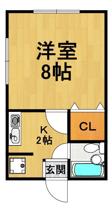 エレガンス(1K/3階)の間取り写真