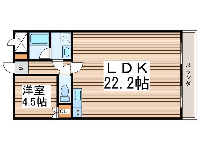 メルベイユ・フジ(1LDK/2階)の間取り写真