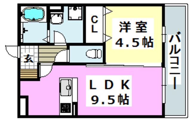 ルージュ・ブリエ(1LDK/1階)の間取り写真