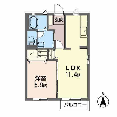 ライフエナジー(1LDK/1階)の間取り写真