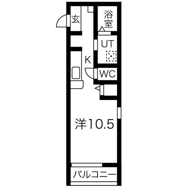 LARGO(1K/1階)の間取り写真