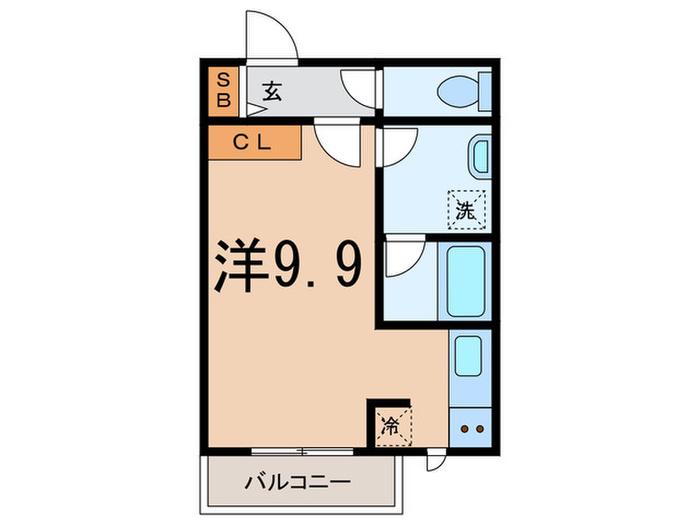 PARK 駒沢大学(ワンルーム/3階)の間取り写真