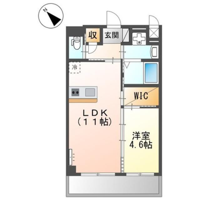 ルボヌールドゥ三国ヶ丘(1LDK/1階)の間取り写真