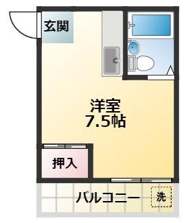 オレンジハイツイレブン(ワンルーム/2階)の間取り写真