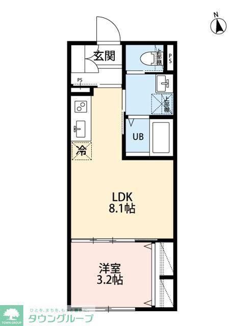 IDEN OAK(1LDK/2階)の間取り写真