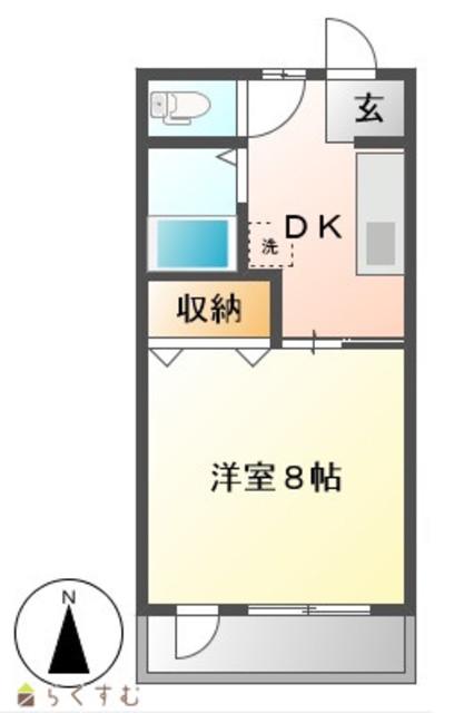 第2ハイツ希望(1K/1階)の間取り写真