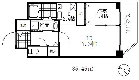 セレニテ神戸元町(1LDK/11階)の間取り写真