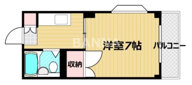 川上マンション(1K/3階)の間取り写真