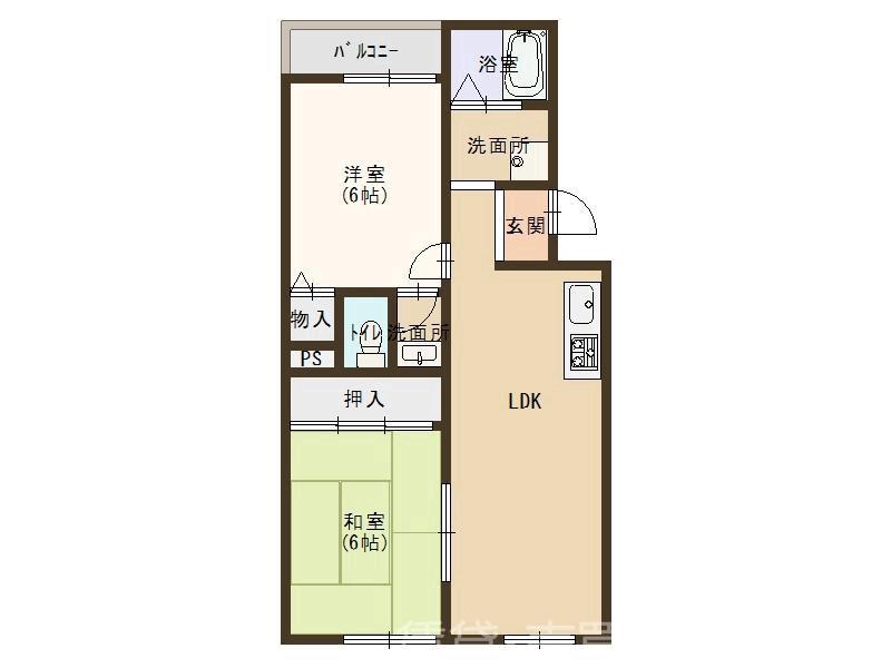 ノルエスタ上島(2LDK/3階)の間取り写真