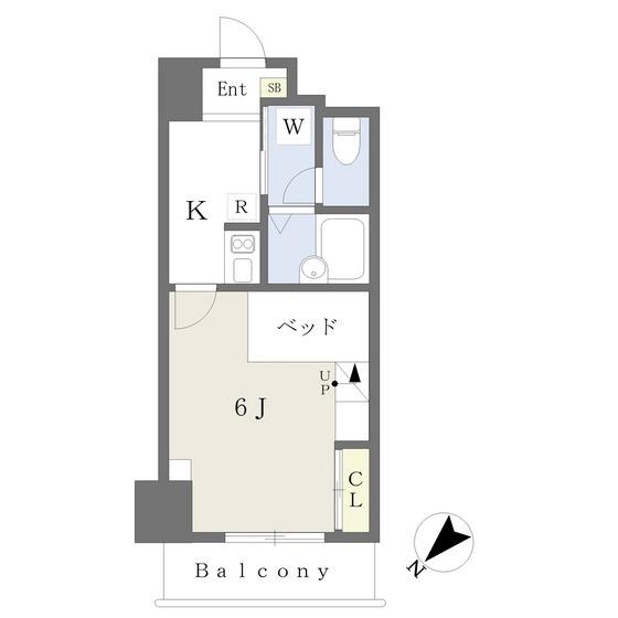FLAT郡山(1K/10階)の間取り写真