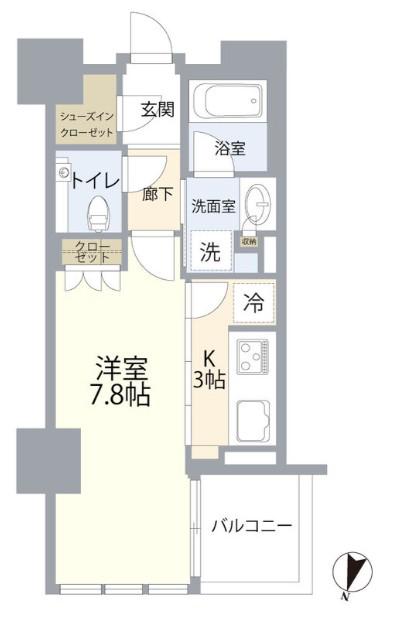 宮益坂ビルディングTHE SHIBUYA RESIDENCE(1K/6階)の間取り写真
