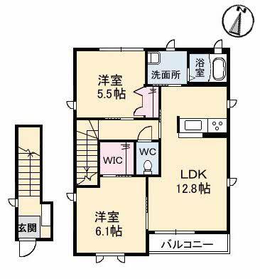 サン・ソニアB棟(2LDK/2階)の間取り写真