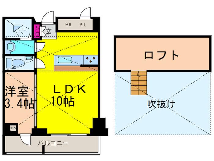 MURATA MANSION ARTIST COURT(1LDK/2階)の間取り写真